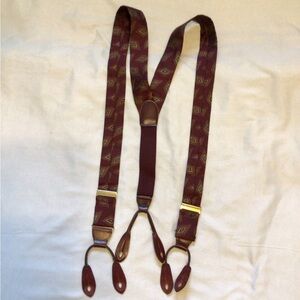 burgundy suspenders made in England